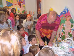 Wolfgang End - Atelierführung mit Klasse 4a Grundschule Manzostrasse