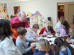 Wolfgang End - Atelierführung mit Klasse 4a Grundschule Manzostrasse