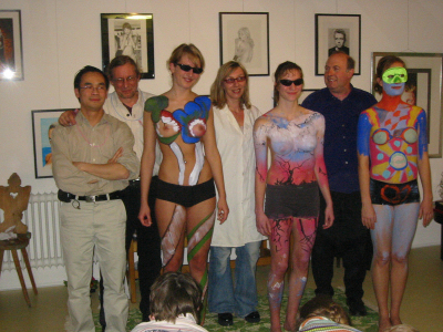 Bodypainting beim Opening Kunstverein ARTtoUS in Wolfgang End's Atelier