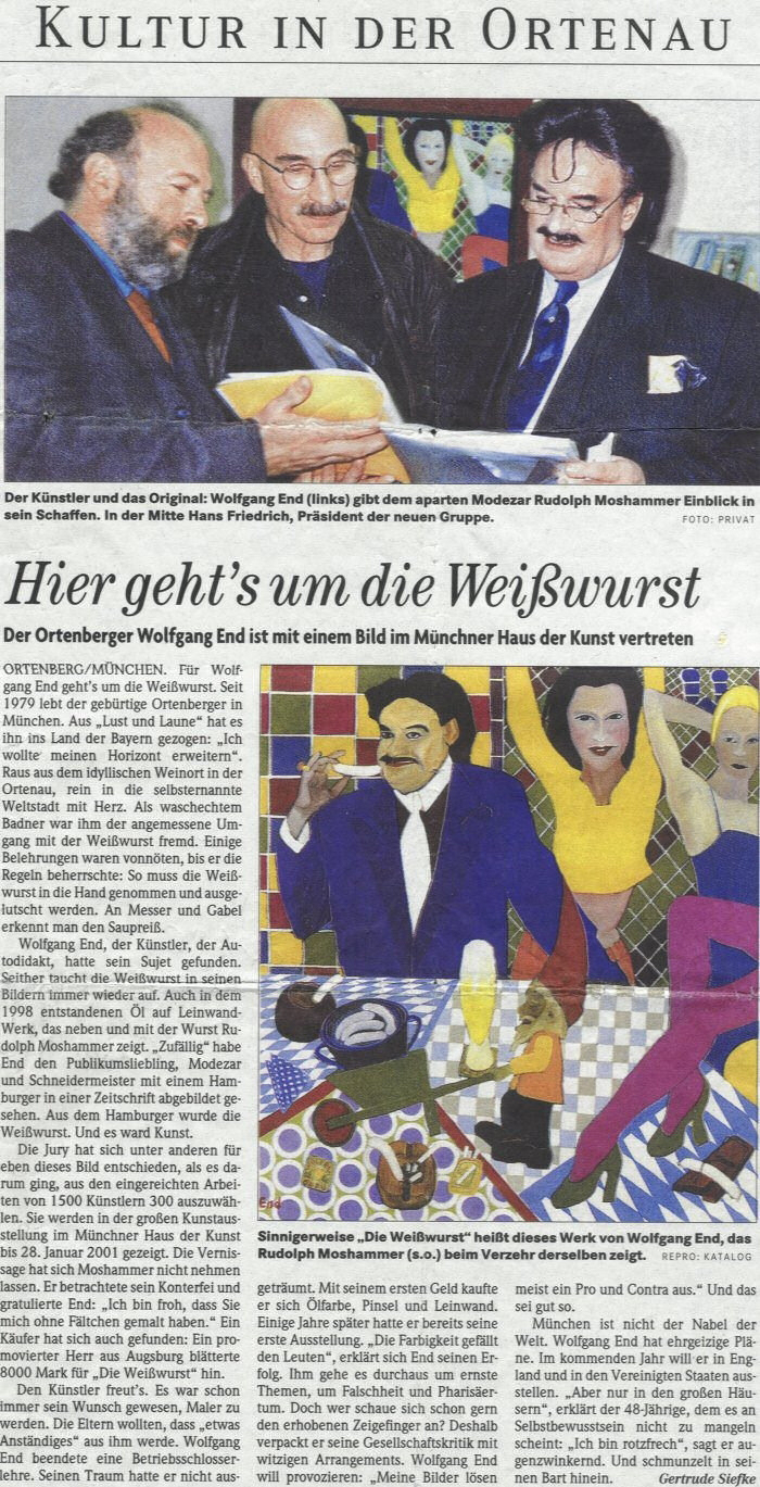 Badische Zeitung: Der Ortenberger Wolfgang End ist mit einem Bild im Haus der Kunst vertreten